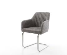 Freischwinger Greg-Flex Bouclé Grau Freischwinger flach Edelstahl Tasc...