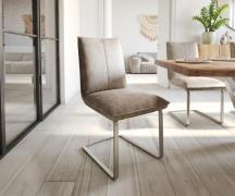 Freischwinger Lelio-Flex Mikrofaser Taupe Vintage Freischwinger flach ...
