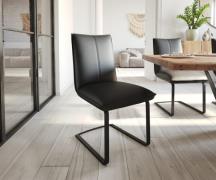 Freischwinger Lelio-Flex Echt-Leder Schwarz Freischwinger flach Schwar...