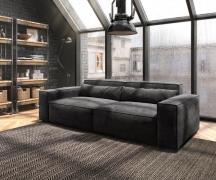 Big-Sofa Sirpio L 260x110 cm Mikrofaser Schwarz