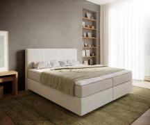 Boxspringbett Dream-Well 180x200 cm Bouclé Creme-Weiß mit Taschenfeder...