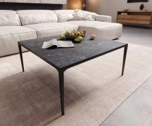 Couchtisch Levente 85x85 cm Keramik Laminam®Nero Greco Anthrazit Geste...