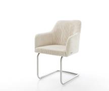Freischwinger Greg-Flex Cord Beige Freischwinger rund Edelstahl Tasche...