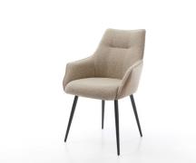 Esszimmerstuhl Alja-Flex mit Armlehnen Materialmix Schlamm 4-Fuß konis...