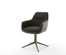 Drehstuhl Pejo-Flex Materialmix Schwarz Fußkreuz Effektfinish Titan 36...