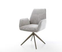 Drehstuhl Zoa-Flex Chenille Silbergrau Kreuzgestell breit Effektfinish...