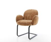 Freischwinger Nube-Flex mit Armlehnen Chenille Rost Freischwinger flac...