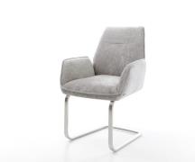 Freischwinger Zoa-Flex Chenille Silbergrau Freischwinger flach Edelsta...