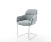 Freischwinger Pejo-Flex Chenille Pastellblau Freischwinger flach Weiß ...