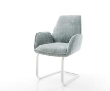 Freischwinger Zoa-Flex Chenille Pastellblau Freischwinger flach Weiß T...