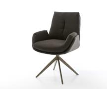 Drehstuhl Clea-Flex Materialmix Schwarz Kreuzgestell breit Effektfinis...