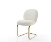 Freischwinger Nube-Flex Bouclé Weiß Freischwinger flach Gold Taschenfe...