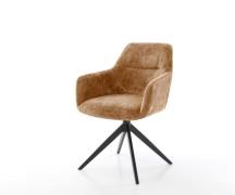 Drehstuhl Pejo-Flex Chenille Rost Kreuzgestell breit Schwarz 360° dreh...