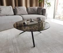 Couchtisch Delron 90x90 cm Keramik Laminam®Emperador Extra Lucidato Du...
