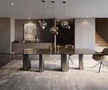 Esstisch Edge 300x100 Keramik Laminam® Emperador Extra Lucidato Dunkel...