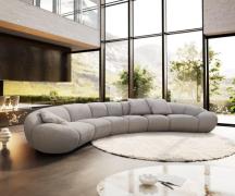 Big-Sofa Lunna 470x210 cm Strukturstoff Soft Grau 3 Kissen