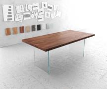 Esstisch Edge 200x100 XL Akazie Braun Glas