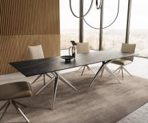 Esstisch Edge 300x100 Keramik Laminam®Noir Desir Braun Estelar rund Ed...