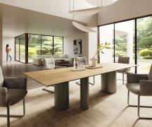 Esstisch Edge 300x100 Keramik Laminam® Sabbia Eichefarbig Troa Metall ...