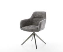 Drehstuhl Pejo-Flex Bouclé Grau Kreuzgestell breit Graphit 360° drehba...