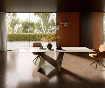Esstisch Edge 300x100 Keramik Laminam® Onice Oro Origami Metallic Gold