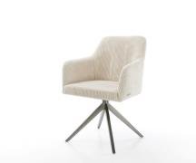 Drehstuhl Greg-Flex Cord Beige Kreuzgestell breit Graphit 360° drehbar...