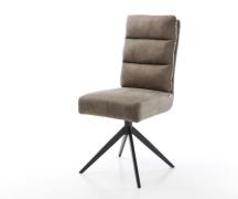 Drehstuhl Pela-Flex Mikrofaser Taupe Vintage Kreuzgestell breit Schwar...