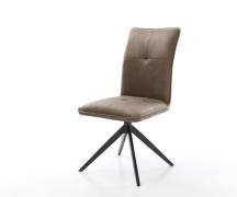 Drehstuhl Maddy-Flex Mikrofaser Taupe Vintage Kreuzgestell breit Schwa...