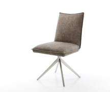 Drehstuhl Lelio-Flex Mikrofaser Taupe Vintage Kreuzgestell breit Edels...