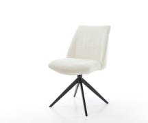 Drehstuhl Elso-Flex Bouclé Weiß Kreuzgestell breit Schwarz 360° drehba...