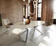 Esstisch Edge Oval 220x120 Keramik Iris FMG Onice Oro Zenthara kantig ...