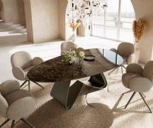 Esstisch Edge Oval 220x120 Keramik Laminam® Emperador Extra Lucidato D...
