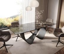 Esstisch Edge 180-220x100 Keramik Laminam® Emperador Extra Lucidato Du...