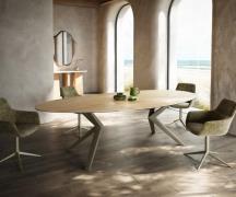 Esstisch Edge Oval 280x130 Keramik Laminam® Sabbia Eichefarbig Zenthar...