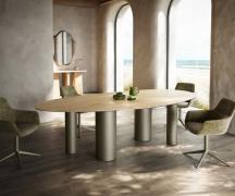 Esstisch Edge Oval 280x130 Keramik Laminam® Sabbia Eichefarbig Pilier ...