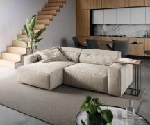 Ecksofa Sirpio 230x155 cm Cord Beige Recamiere variabel