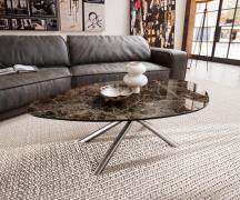 Couchtisch Edge Organisch 140x76 cm Keramik Laminam® Emperador Extra L...