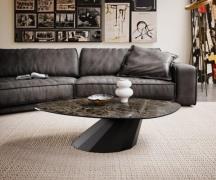 Couchtisch Edge Organisch 140x76 cm Keramik Laminam® Emperador Extra L...
