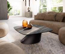 Couchtisch Edge Boot 90x90 cm Keramik Laminam® Noir Desir Braun Conis ...