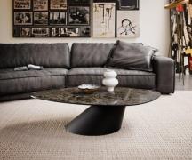 Couchtisch Edge Organisch 140x76 cm Keramik Laminam® Emperador Extra L...