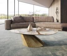 Couchtisch Edge Organisch 140x76 cm Keramik Minas Melange Parabi Metal...