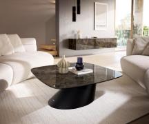 Couchtisch Edge Boot 90x90 cm Keramik Laminam® Emperador Extra Lucidat...