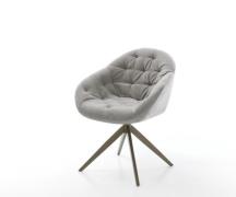 Drehstuhl Gaio-Flex Strukturstoff Soft Grau Kreuzgestell breit Effektf...