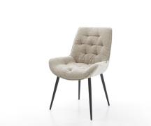 Esszimmerstuhl Taimi-Flex Webstoff Soft Beige 4-Fuß konisch Schwarz