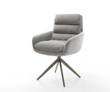 Drehstuhl Abelia-Flex mit Armlehnen Strukturstoff Soft Grau Kreuzgeste...