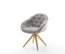 Drehstuhl Gaio-Flex Strukturstoff Soft Grau Holzgestell kantig Natur 1...