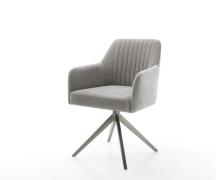 Drehstuhl Greg-Flex Strukturstoff Soft Grau Kreuzgestell breit Graphit...