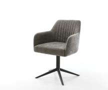 Drehstuhl Greg-Flex Bouclé Soft Schlamm Fußkreuz Schwarz 360° drehbar ...