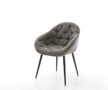 Esszimmerstuhl Gaio-Flex Bouclé Soft Schlamm 4-Fuß konisch Schwarz