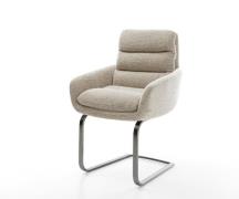 Freischwinger Abelia-Flex mit Armlehnen Webstoff Soft Beige Freischwin...